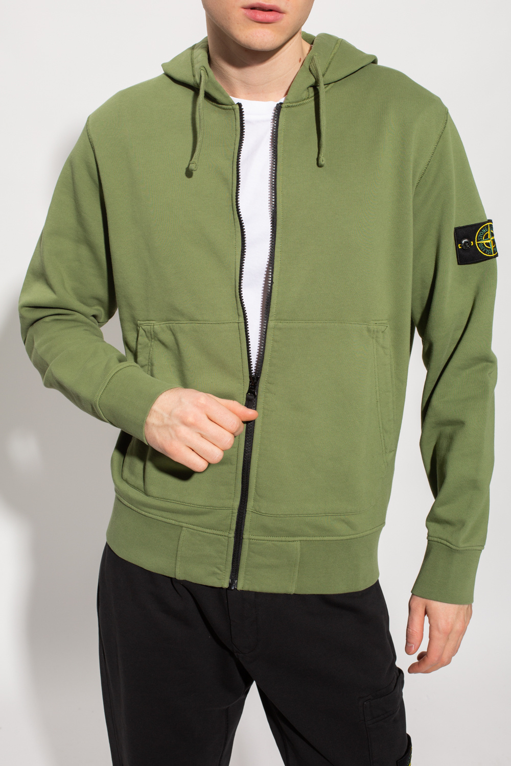 Stone island cheap green hoodie